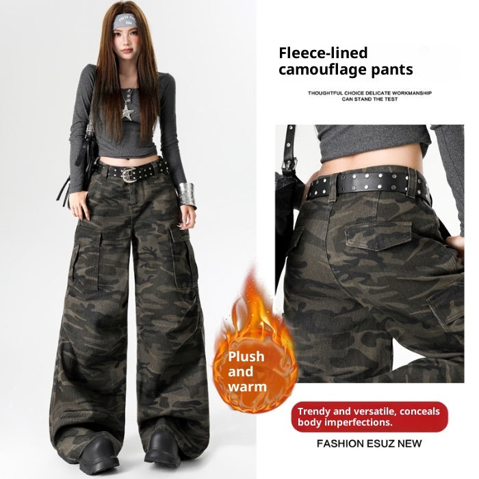 Fleece-lined Extra-thick Loose-fit Casual Long Denim Jeans - [[{"value":"{{ Babyvera Babyvera  }}"}]]