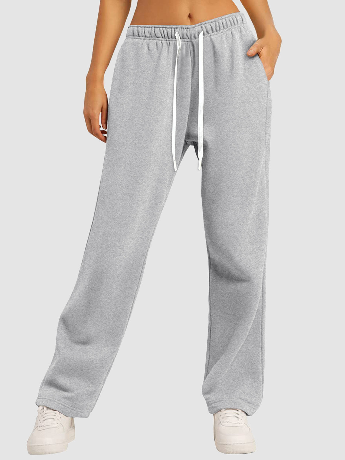 Women's Fleece-Lined Casual Straight-Leg Sports Sweatpants For Fall And Winter - [[{"value":"{{ Babyvera Babyvera  }}"}]]