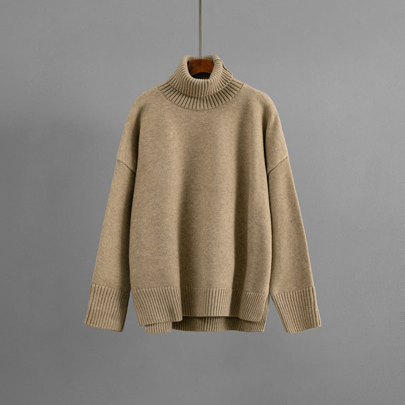 Arrival Casual Loose All-Match Solid-Color Turtleneck Sweater - [[{"value":"{{ Babyvera Babyvera  }}"}]]