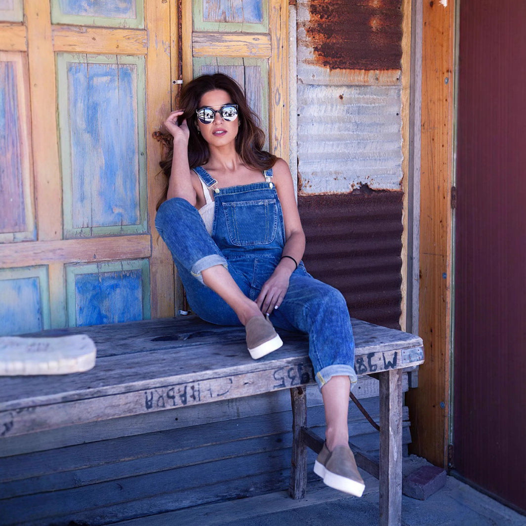 Women's Classic Loose-fit Denim Overalls - [[{"value":"{{ Babyvera Babyvera  }}"}]]