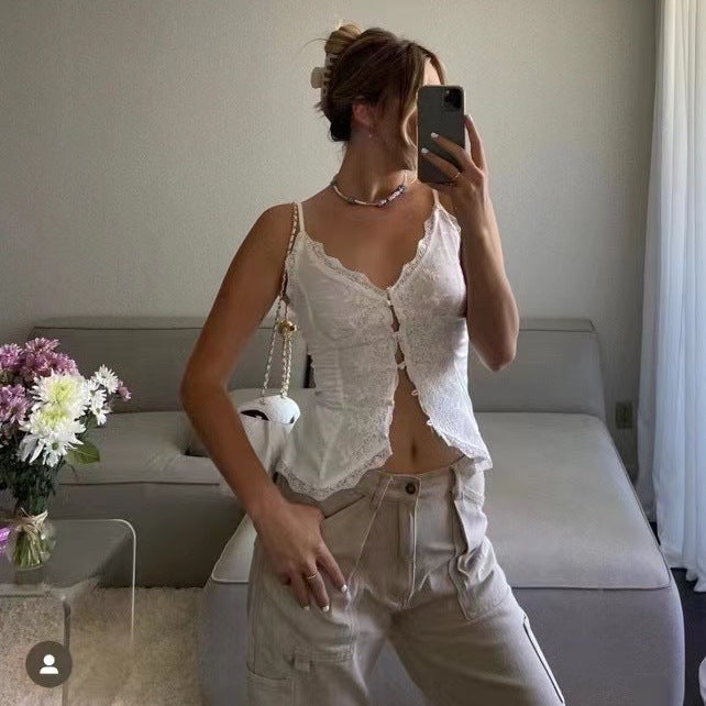 Lace Satin Sweet Slim Fit Small Slip Top 3403 - [[{"value":"{{ Babyvera Babyvera  }}"}]]