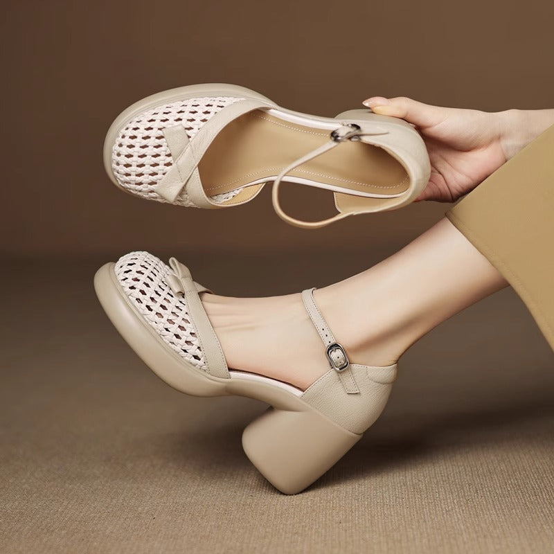 New Versatile Chunky-sole Slingback Heels - [[{"value":"{{ Babyvera Babyvera  }}"}]]