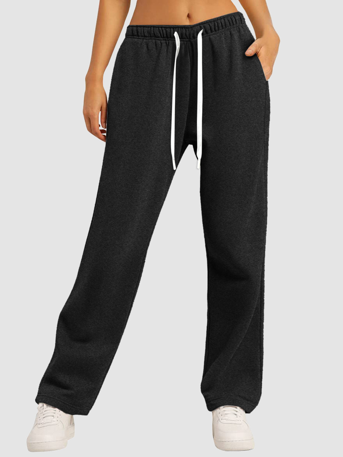 Women's Fleece-Lined Casual Straight-Leg Sports Sweatpants For Fall And Winter - [[{"value":"{{ Babyvera Babyvera  }}"}]]