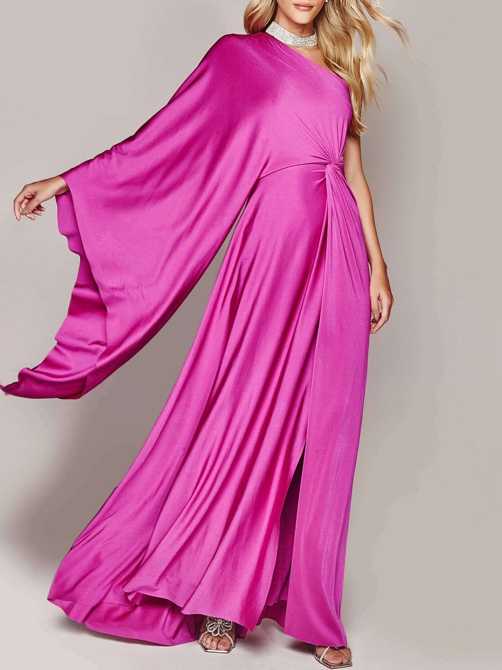 One Shoulder Twist Maxi Dress - [[{"value":"{{ Babyvera Babyvera  }}"}]]