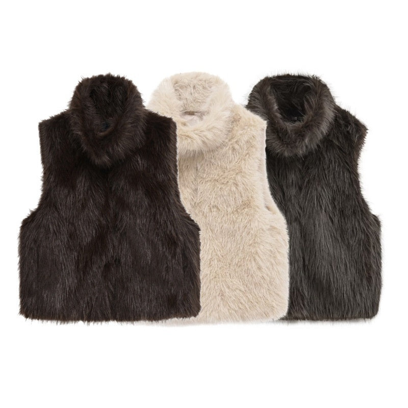 Women's Fashionable Loose Casual Faux Fur Vest - [[{"value":"{{ Babyvera Babyvera  }}"}]]
