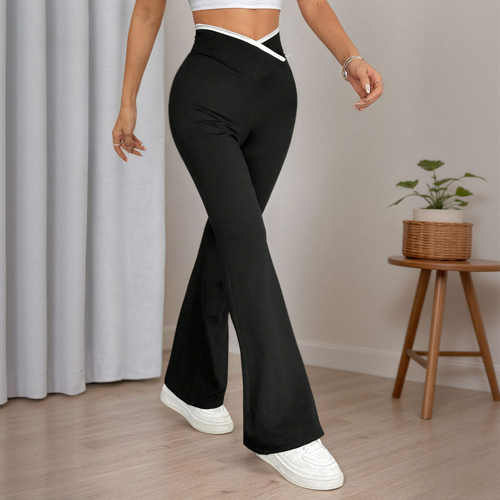 Cross-color High-waisted Women's Slimming Stretch Flare Pants - [[{"value":"{{ Babyvera Babyvera  }}"}]]