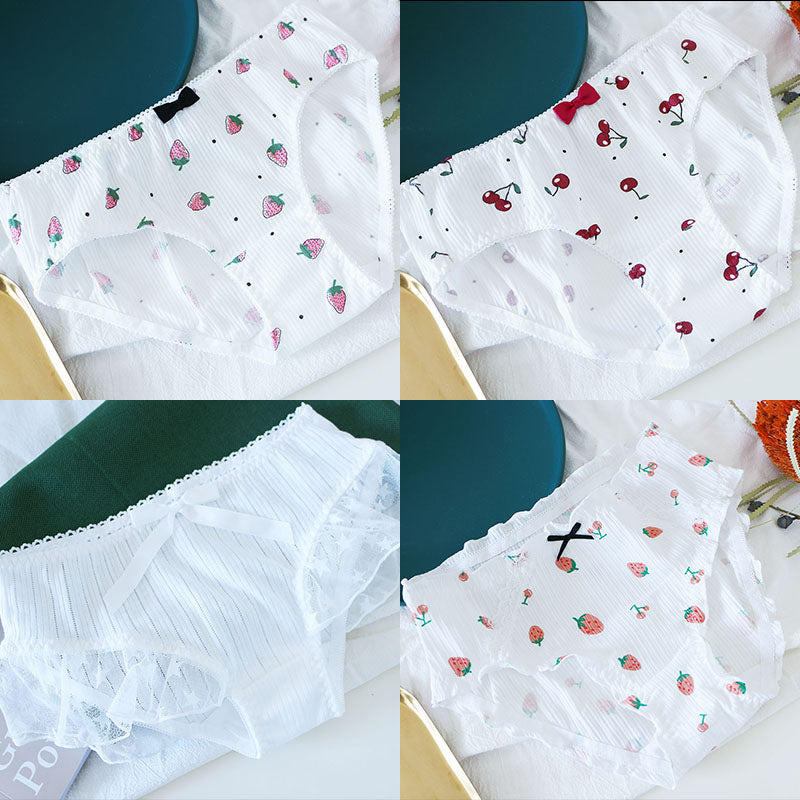 Four Sets Pure Cotton Lace Triangle Middle Waist Low Waist Gift Box - [[{"value":"{{ Babyvera Babyvera  }}"}]]