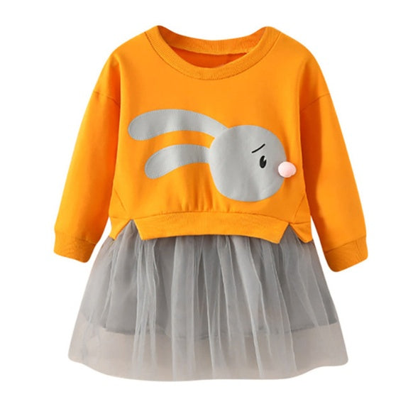 New spring infant skirt 1 long sleeved dress 2 female baby cartoon 3 4 princess dress lace dress tide - [[{"value":"{{ Babyvera Babyvera  }}"}]]