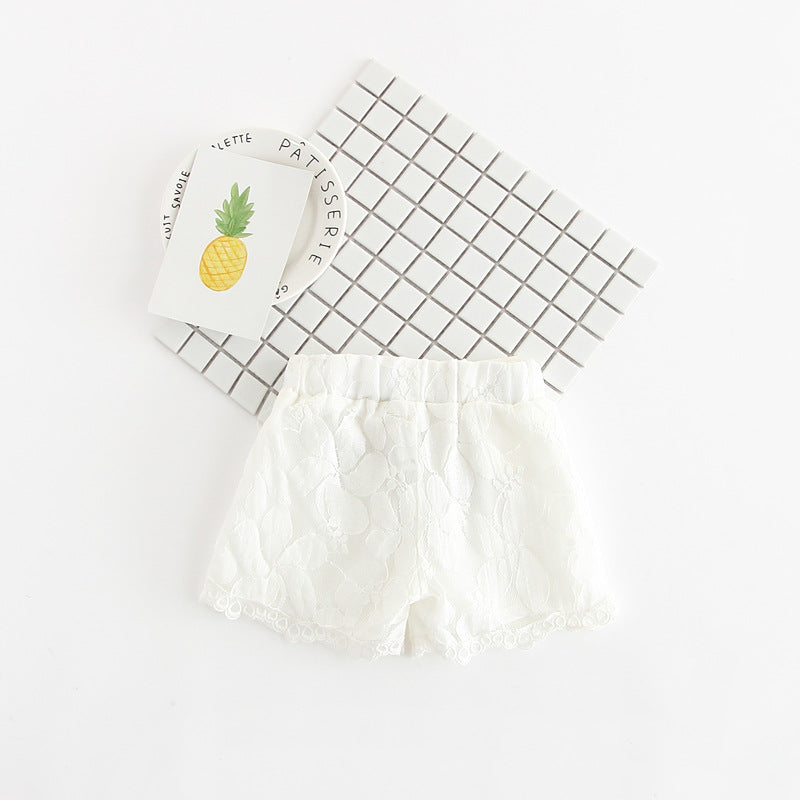 Lace shorts, girls' clothing, flower hot pants - [[{"value":"{{ Babyvera Babyvera  }}"}]]