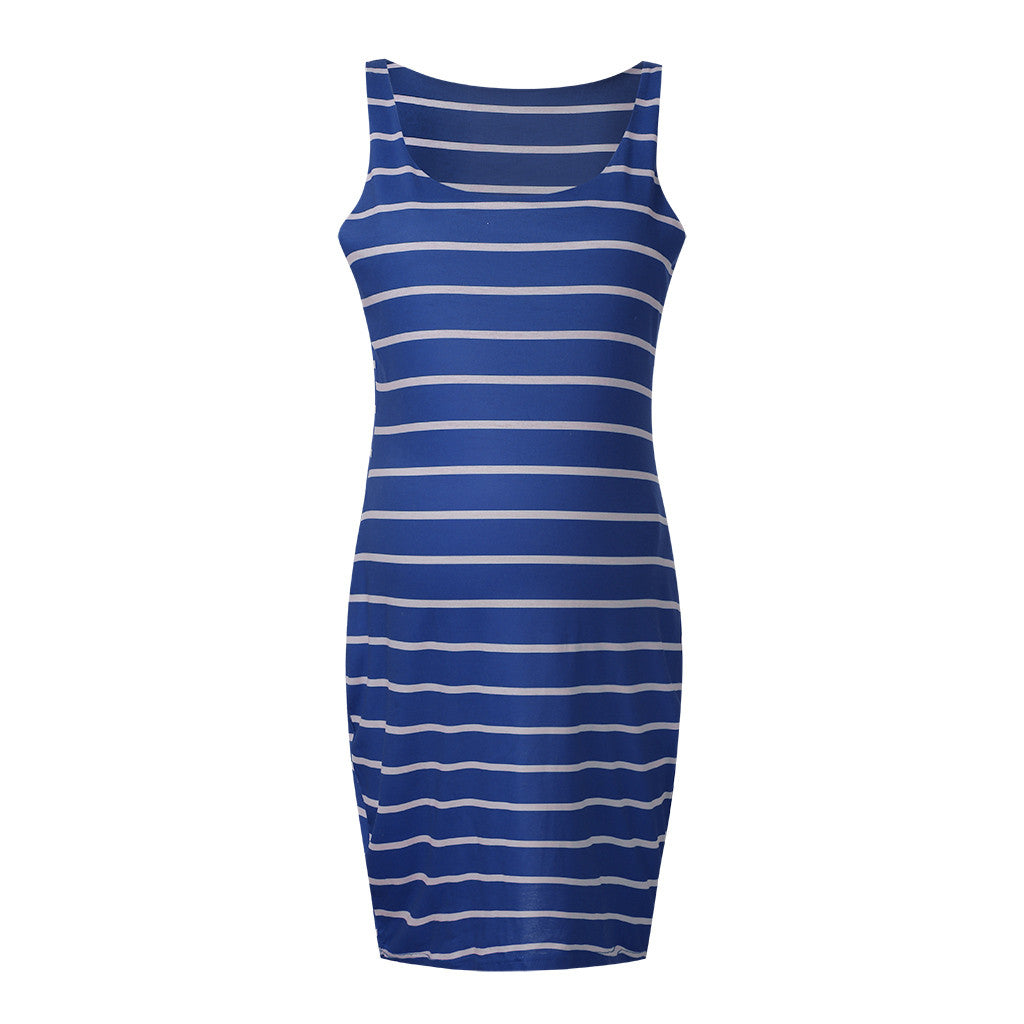 Striped Maternity Vest Dress - [[{"value":"{{ Babyvera Babyvera  }}"}]]