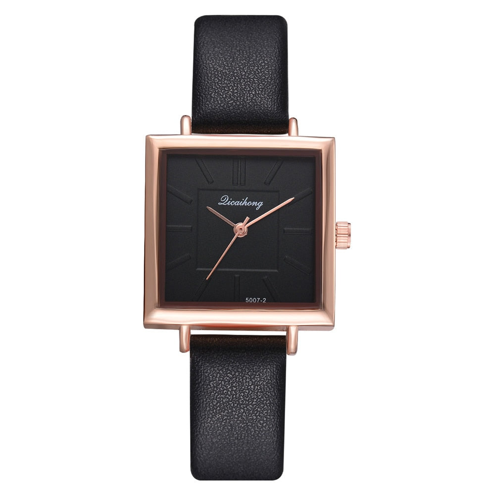 Square Women Bracelet Watch Contracted Leather Crystal WristWatches Women Dress Ladies Quartz Clock - [[{"value":"{{ Babyvera Babyvera  }}"}]]