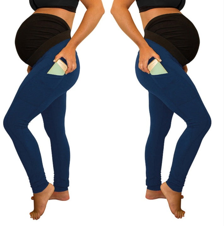 pure color panel long and high waist side pocket Maternity Pants - [[{"value":"{{ Babyvera Babyvera  }}"}]]