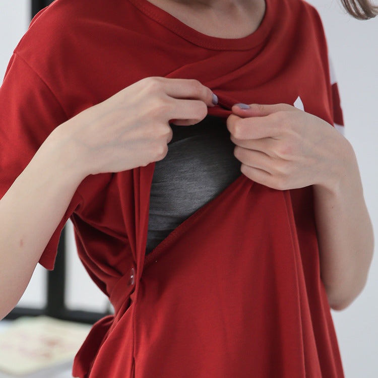 Plus Size Maternity Dress Outing Cotton Parent-child Wear - Babyvera