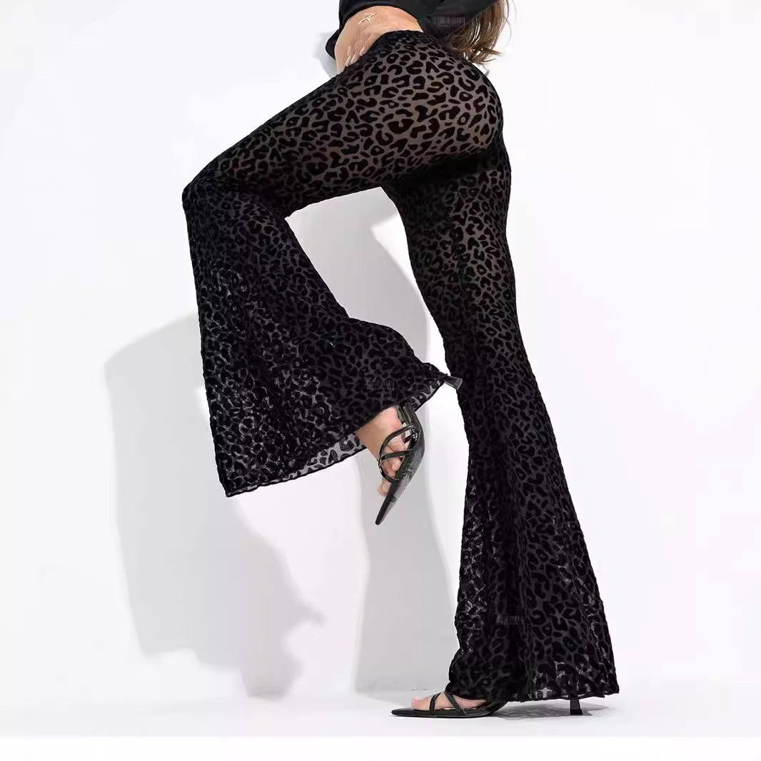 Women's Flocked Mesh High-Waisted Casual Pants - [[{"value":"{{ Babyvera Babyvera  }}"}]]