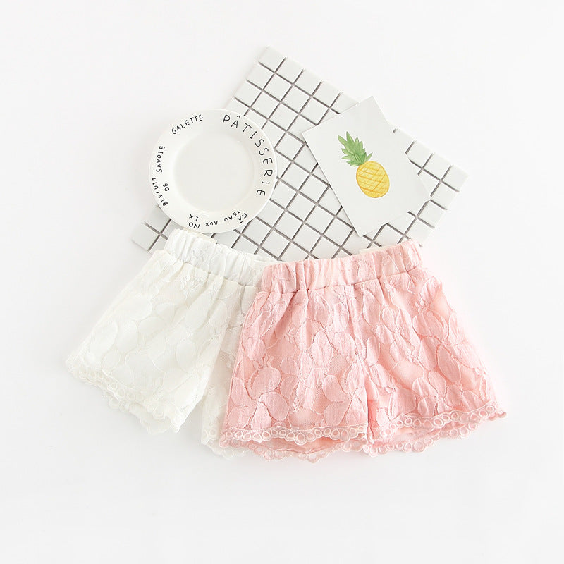 Lace shorts, girls' clothing, flower hot pants - [[{"value":"{{ Babyvera Babyvera  }}"}]]