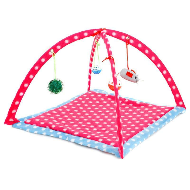 Cartoon Cat Play Tent Multifunctional Cat Hammocks Kitten Sleep Bed Foldable Cat Mat with Balls Cat Play House Toy - [[{"value":"{{ Babyvera Babyvera  }}"}]]