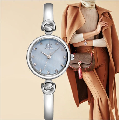 Rhinestone SK Top Luxury Brand Steel Quartz Watch Fashion Women Clock Female Lady Dress Wristwatch Gift Silver Gold Motre Femme - [[{"value":"{{ Babyvera Babyvera  }}"}]]