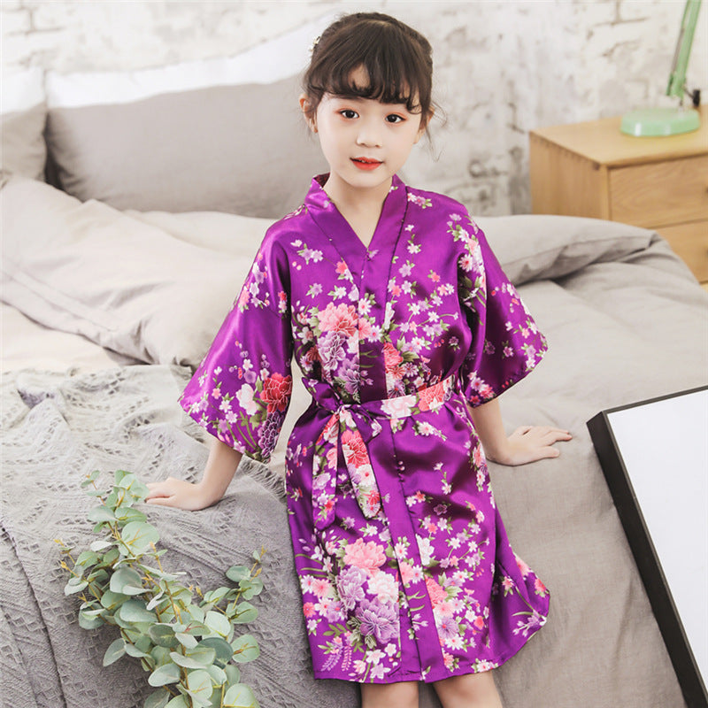 Cardigan imitation silk bathrobe - [[{"value":"{{ Babyvera Babyvera  }}"}]]