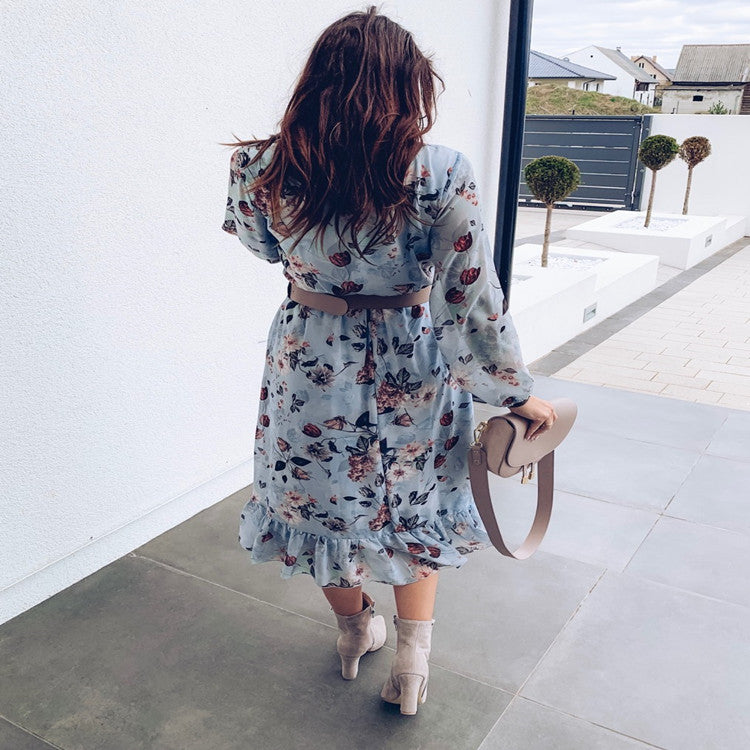 V-neck print dress maxi - [[{"value":"{{ Babyvera Babyvera  }}"}]]