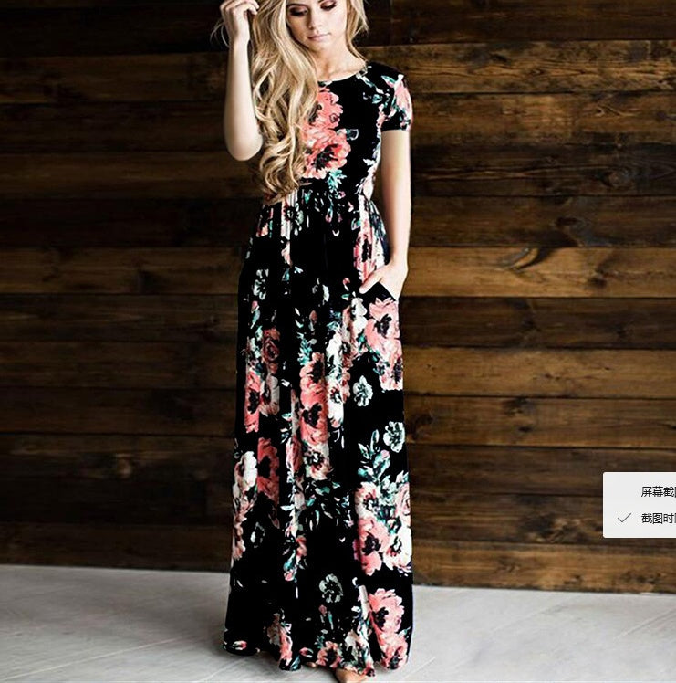 Women's Flower Printing Maxi Dress - [[{"value":"{{ Babyvera Babyvera  }}"}]]