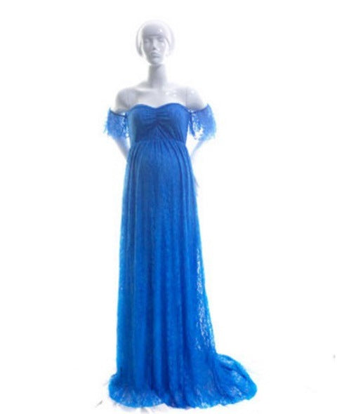 One-shoulder wedding dress Korean lace maternity dress - [[{"value":"{{ Babyvera Babyvera  }}"}]]