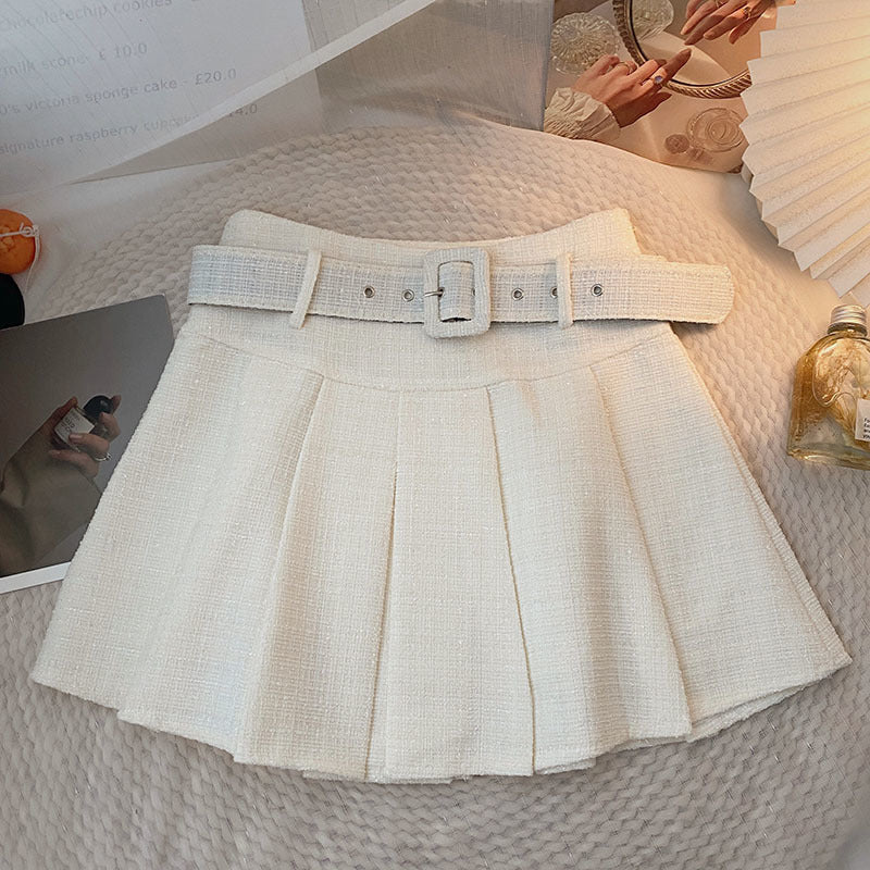 Chanel-style High-waisted Skirt With Belt - [[{"value":"{{ Babyvera Babyvera  }}"}]]