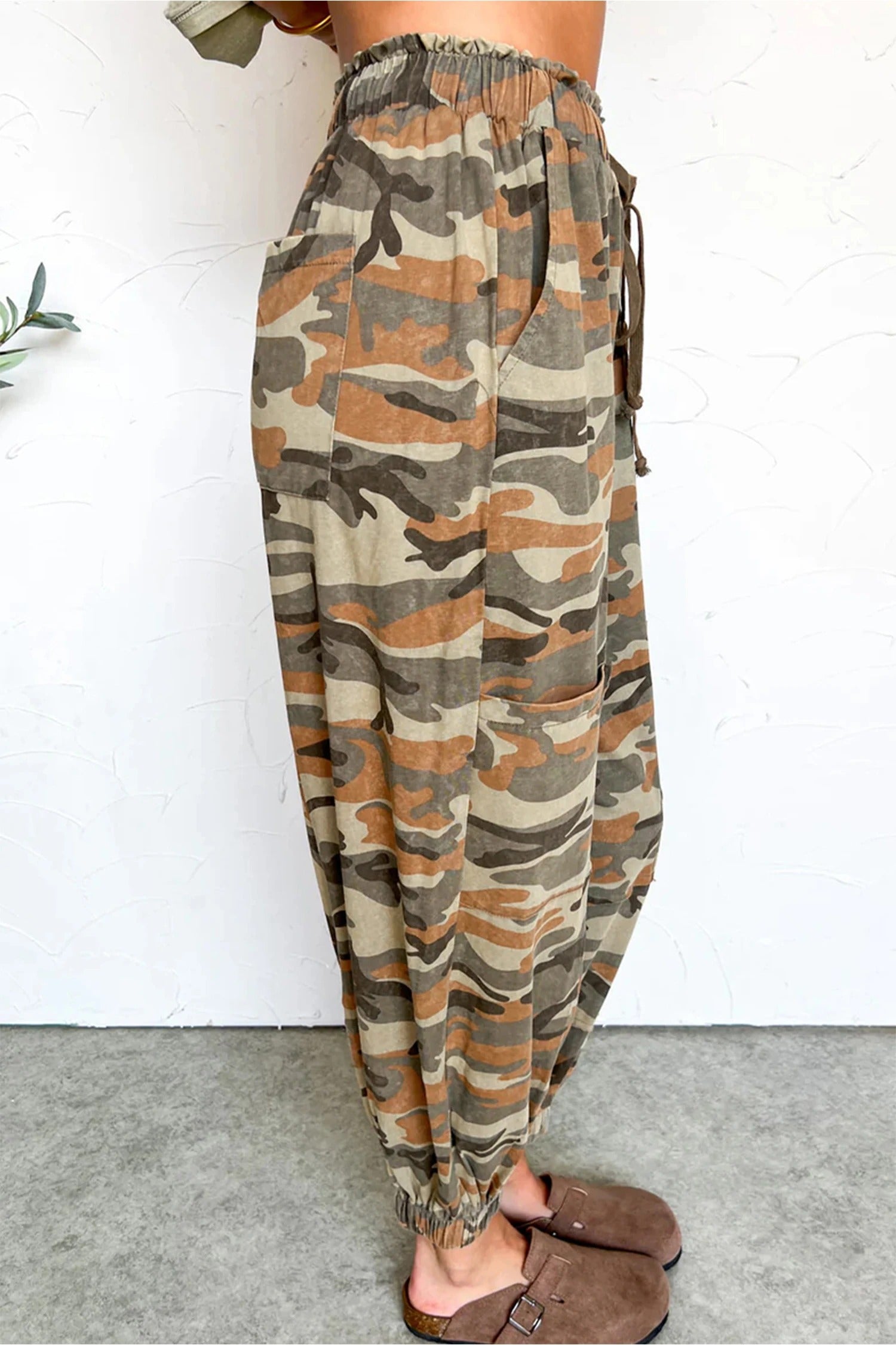 Green Camouflage Printed Drawstring Elastic Waist Jogger Pants - [[{"value":"{{ Babyvera Babyvera  }}"}]]