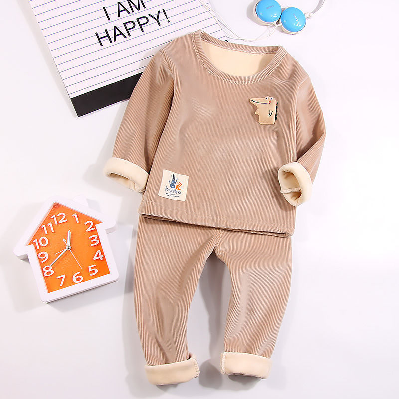 Thermal Underwear Suit Baby Plus Velvet Padded Home Service - [[{"value":"{{ Babyvera Babyvera  }}"}]]