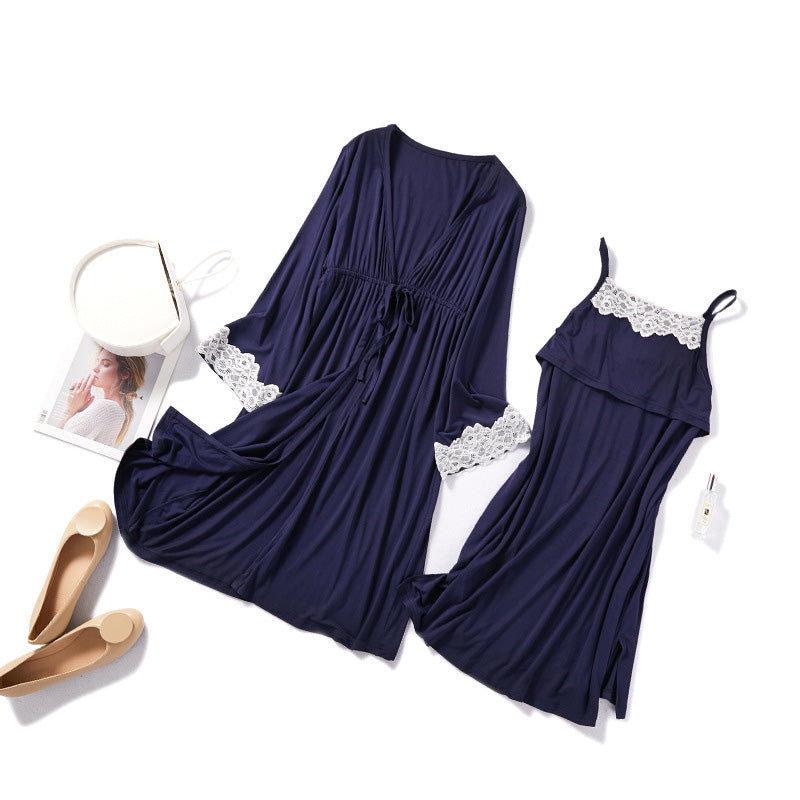 Yenuo Spring Summer New Maternity Dress Modal Maternity Pajamas Fashion Nursing Night Skirt Set Confinement Service Generation - [[{"value":"{{ Babyvera Babyvera  }}"}]]