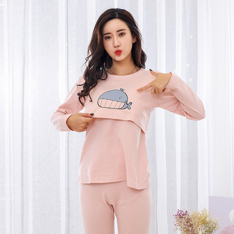 Spring And Autumn Pure Cotton Confinement Wear Maternity Nursing Pajamas - [[{"value":"{{ Babyvera Babyvera  }}"}]]