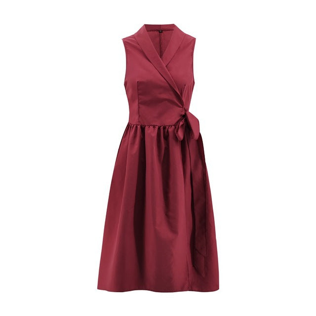 Dies Midi Dress Casual Sleeveless Belt Dress Female New - [[{"value":"{{ Babyvera Babyvera  }}"}]]