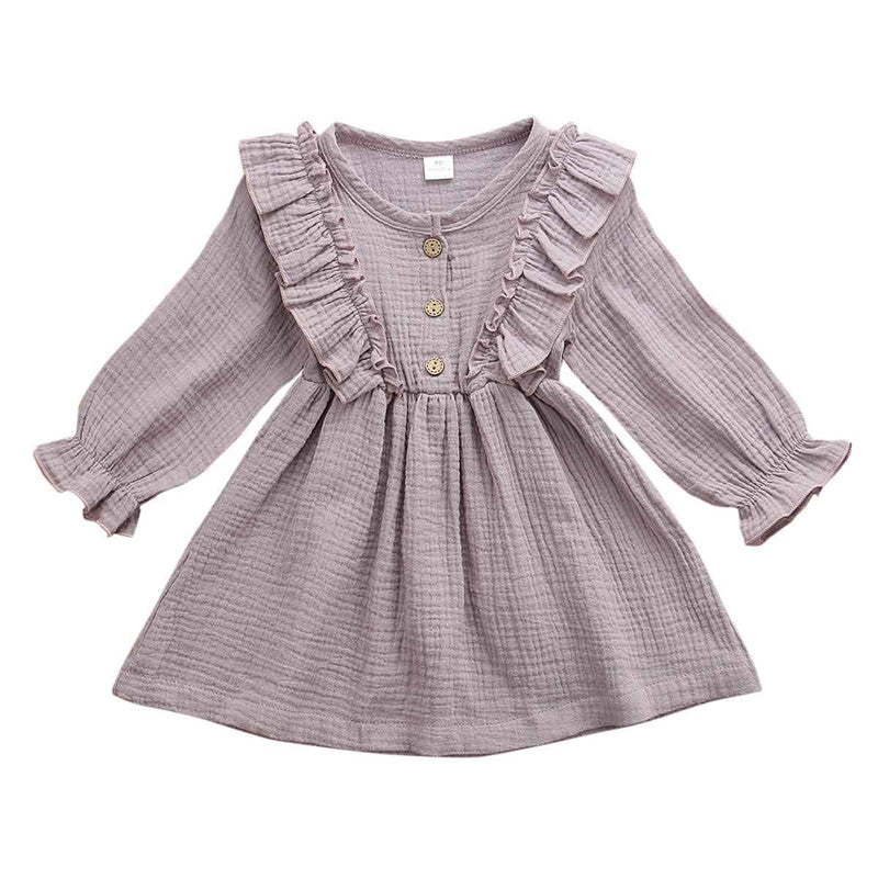 1-6Y Baby Girl Spring Dress With Ruffled Children - [[{"value":"{{ Babyvera Babyvera  }}"}]]