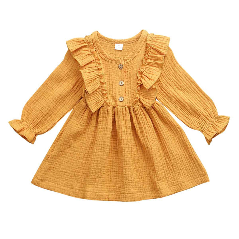1-6Y Baby Girl Spring Dress With Ruffled Children - [[{"value":"{{ Babyvera Babyvera  }}"}]]