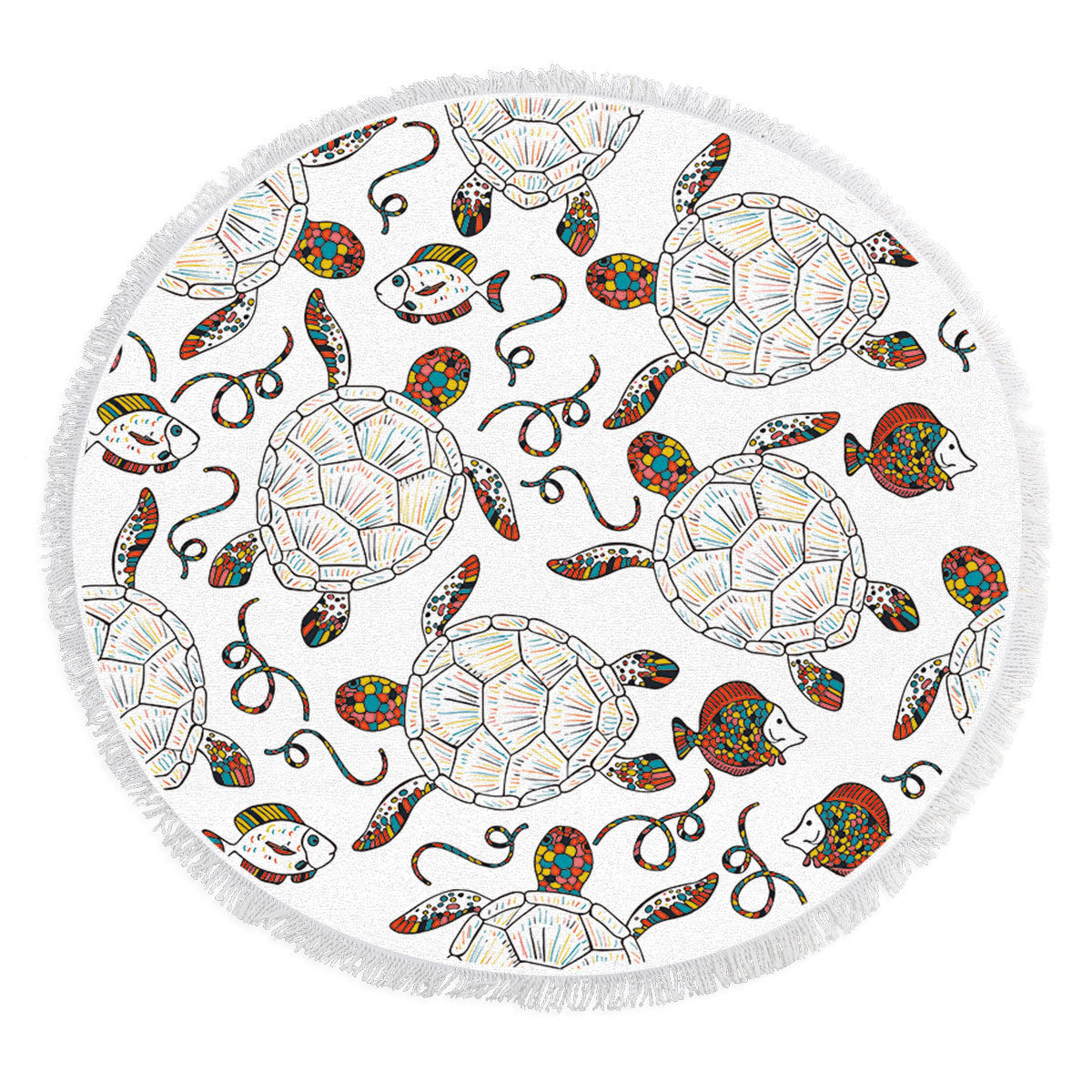 Turtle Series Round Microfiber Beach Towel Feel Soft Yoga Mat Beach Play Mat - [[{"value":"{{ Babyvera Babyvera  }}"}]]