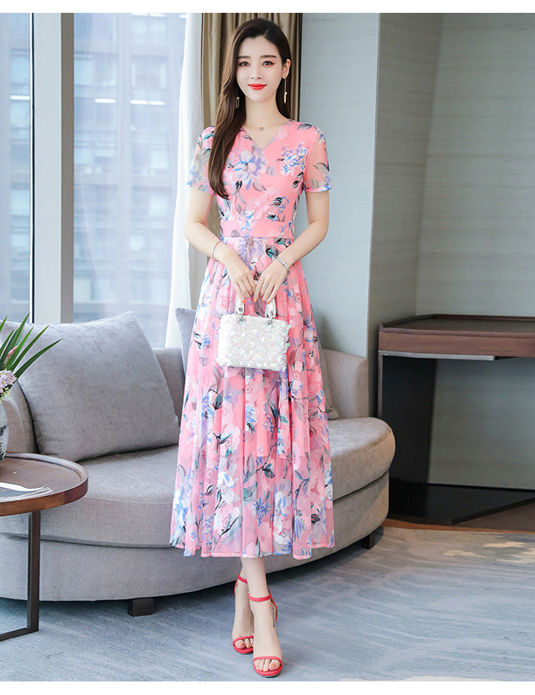 Floral Long Skirt Plus Size Women's Printed Dress - [[{"value":"{{ Babyvera Babyvera  }}"}]]