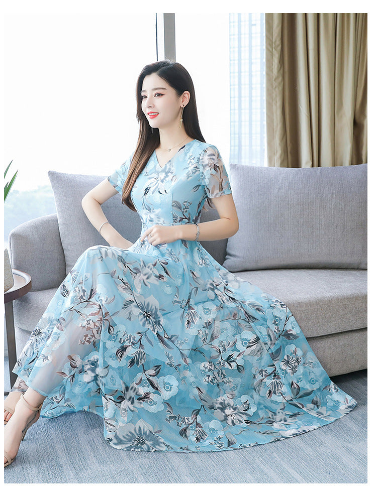 Floral Long Skirt Plus Size Women's Printed Dress - [[{"value":"{{ Babyvera Babyvera  }}"}]]