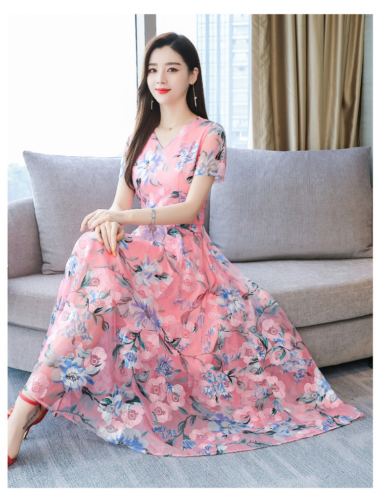 Floral Long Skirt Plus Size Women's Printed Dress - [[{"value":"{{ Babyvera Babyvera  }}"}]]