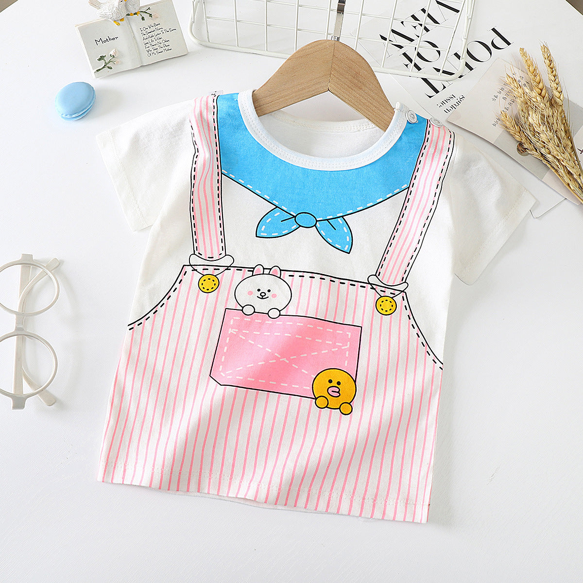 Children's Short-sleeved T-shirt cotton Baby Half-sleeved Bottoming Shirt - [[{"value":"{{ Babyvera Babyvera  }}"}]]