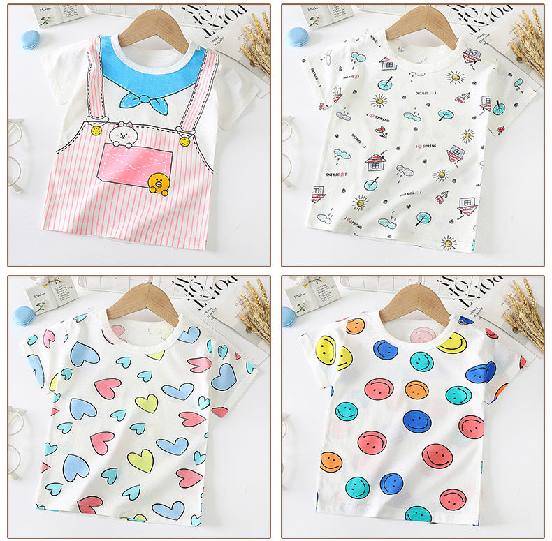 Children's Short-sleeved T-shirt cotton Baby Half-sleeved Bottoming Shirt - [[{"value":"{{ Babyvera Babyvera  }}"}]]