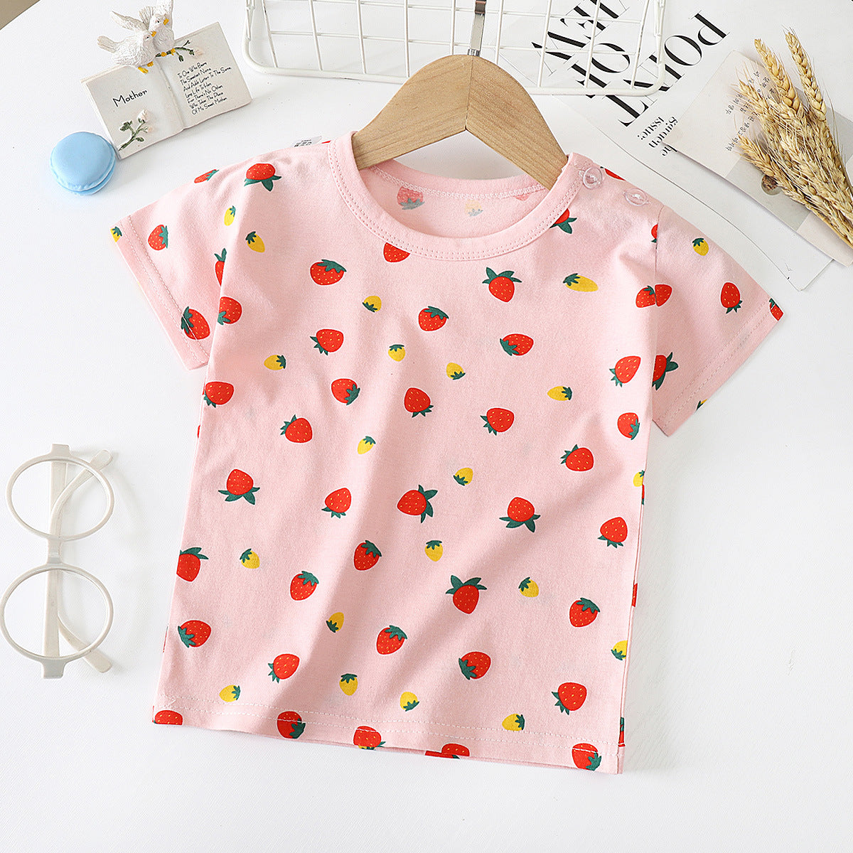 Children's Short-sleeved T-shirt cotton Baby Half-sleeved Bottoming Shirt - [[{"value":"{{ Babyvera Babyvera  }}"}]]