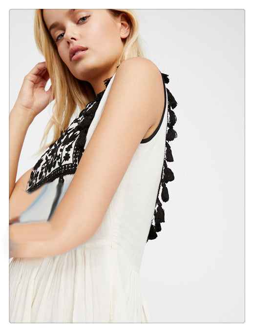 Bohemian Embroidered Floral Fringe Sleeveless Vest Dress - [[{"value":"{{ Babyvera Babyvera  }}"}]]