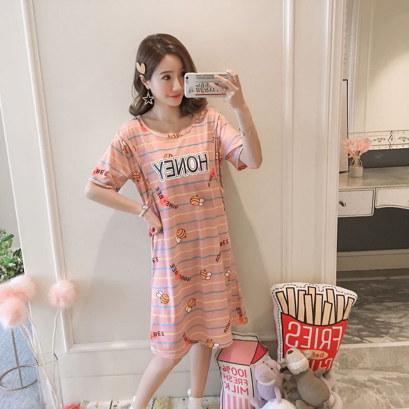 Spring And Summer Confinement Clothing Cartoon Breastfeeding Dress Nursing Clothing Pregnant Women Pajamas Postpartum Outing Hot Mom Large Size Dress - [[{"value":"{{ Babyvera Babyvera  }}"}]]