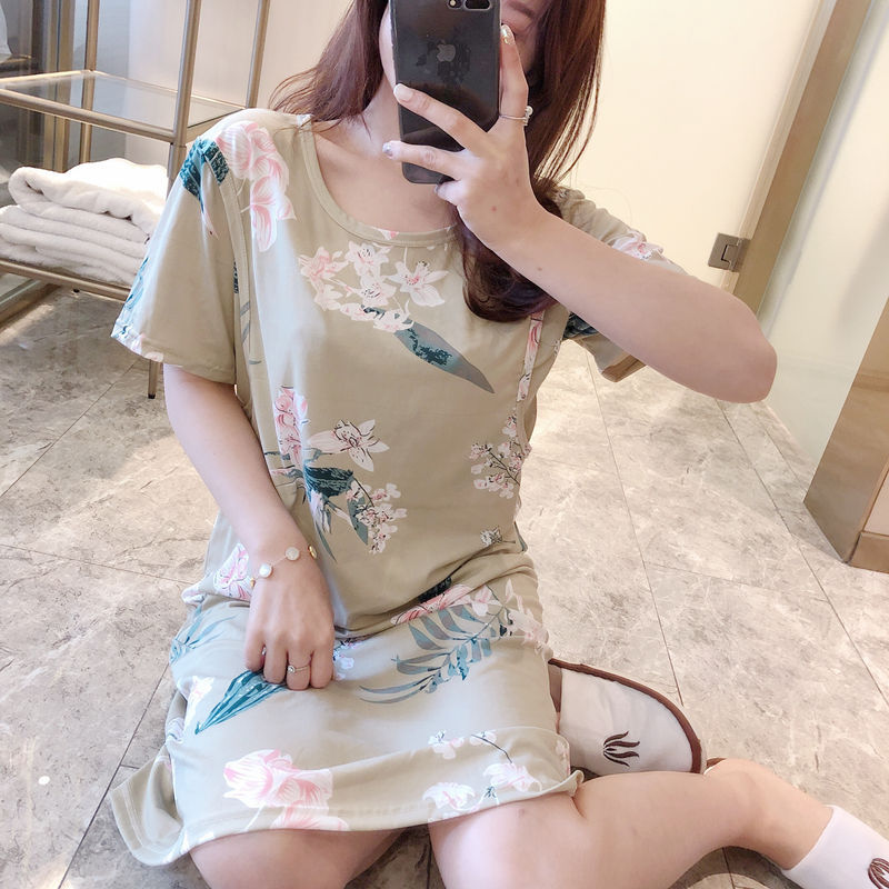 Spring And Summer Confinement Clothing Cartoon Breastfeeding Dress Nursing Clothing Pregnant Women Pajamas Postpartum Outing Hot Mom Large Size Dress - [[{"value":"{{ Babyvera Babyvera  }}"}]]