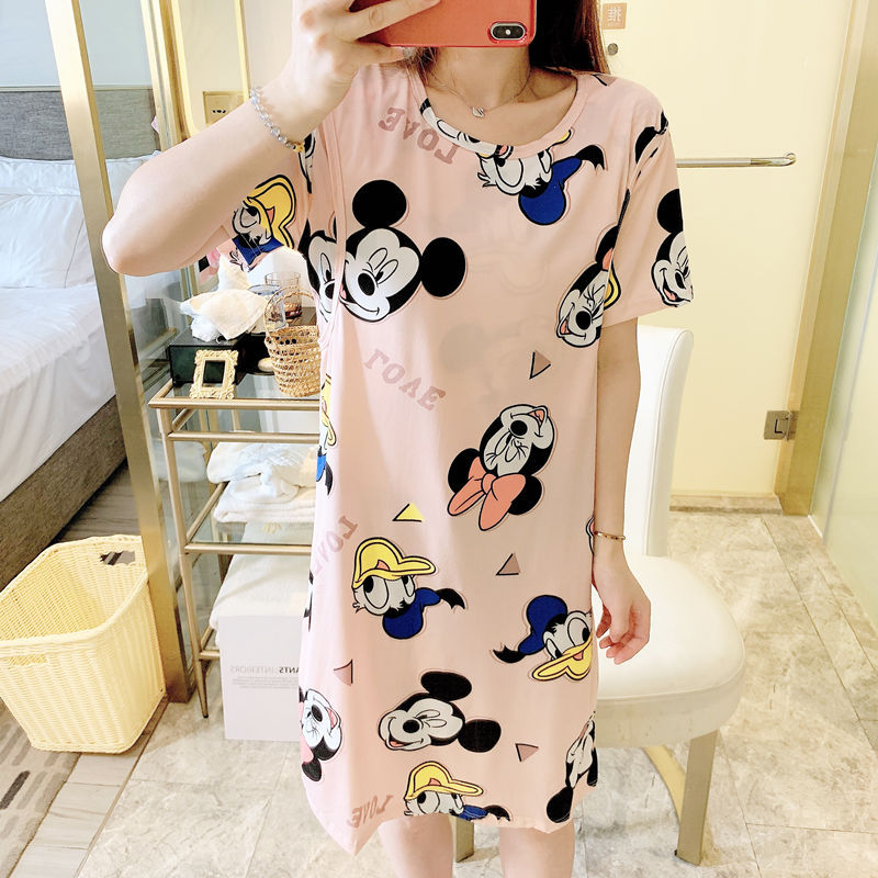 Spring And Summer Confinement Clothing Cartoon Breastfeeding Dress Nursing Clothing Pregnant Women Pajamas Postpartum Outing Hot Mom Large Size Dress - [[{"value":"{{ Babyvera Babyvera  }}"}]]