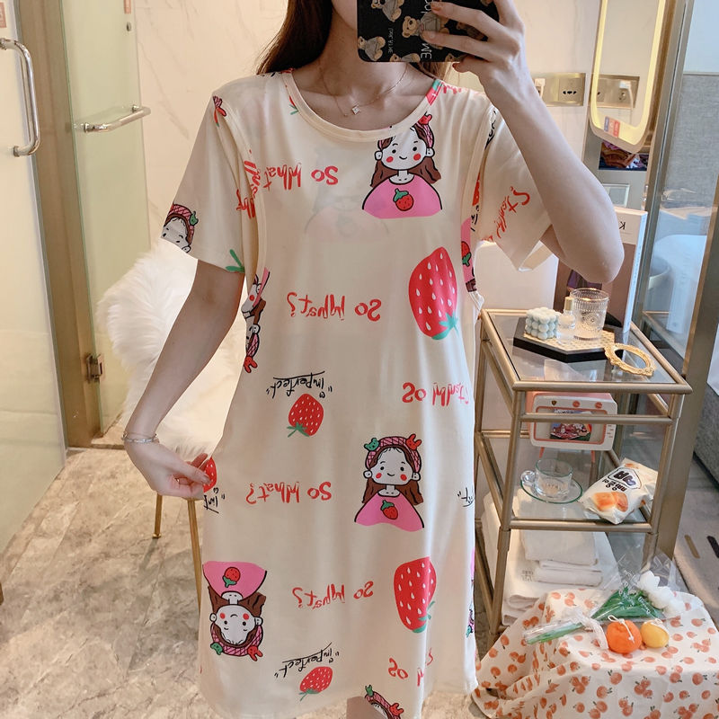 Spring And Summer Confinement Clothing Cartoon Breastfeeding Dress Nursing Clothing Pregnant Women Pajamas Postpartum Outing Hot Mom Large Size Dress - [[{"value":"{{ Babyvera Babyvera  }}"}]]