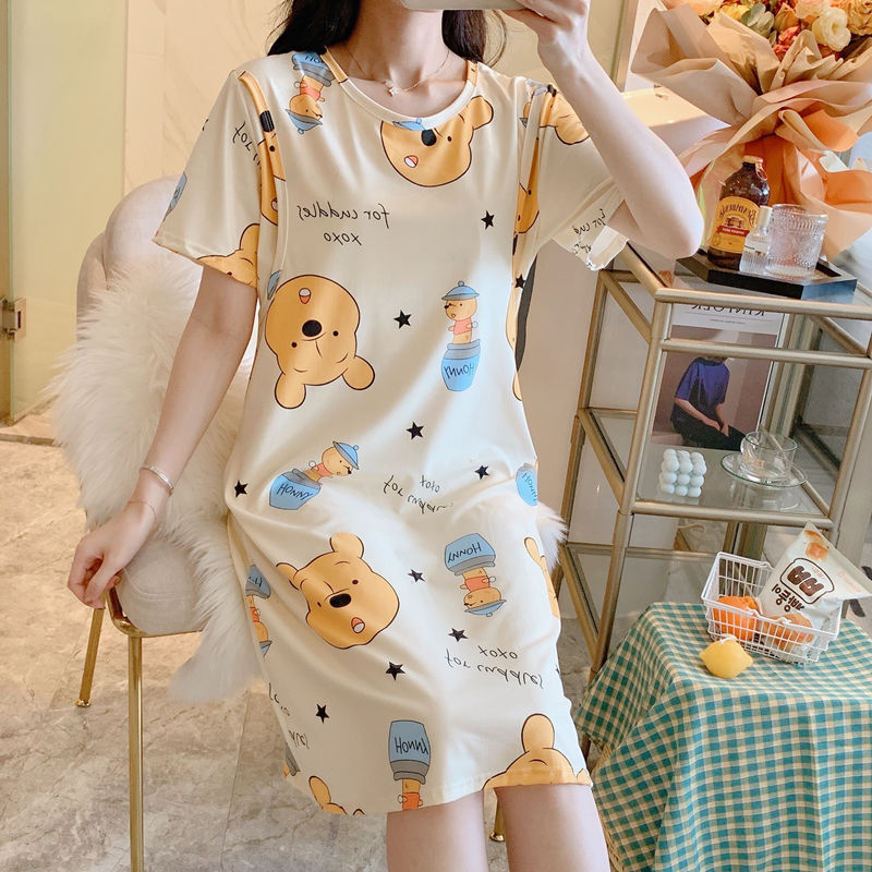 Spring And Summer Confinement Clothing Cartoon Breastfeeding Dress Nursing Clothing Pregnant Women Pajamas Postpartum Outing Hot Mom Large Size Dress - [[{"value":"{{ Babyvera Babyvera  }}"}]]