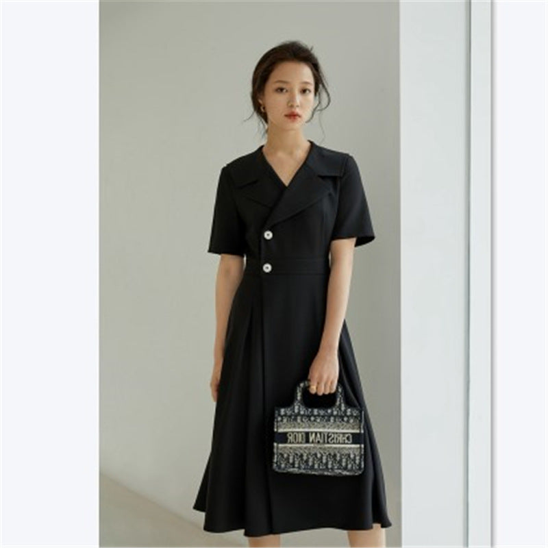 Professional Suit Dress Female Summer New Hepburn Style Temperament Was Thin Long Skirt - [[{"value":"{{ Babyvera Babyvera  }}"}]]