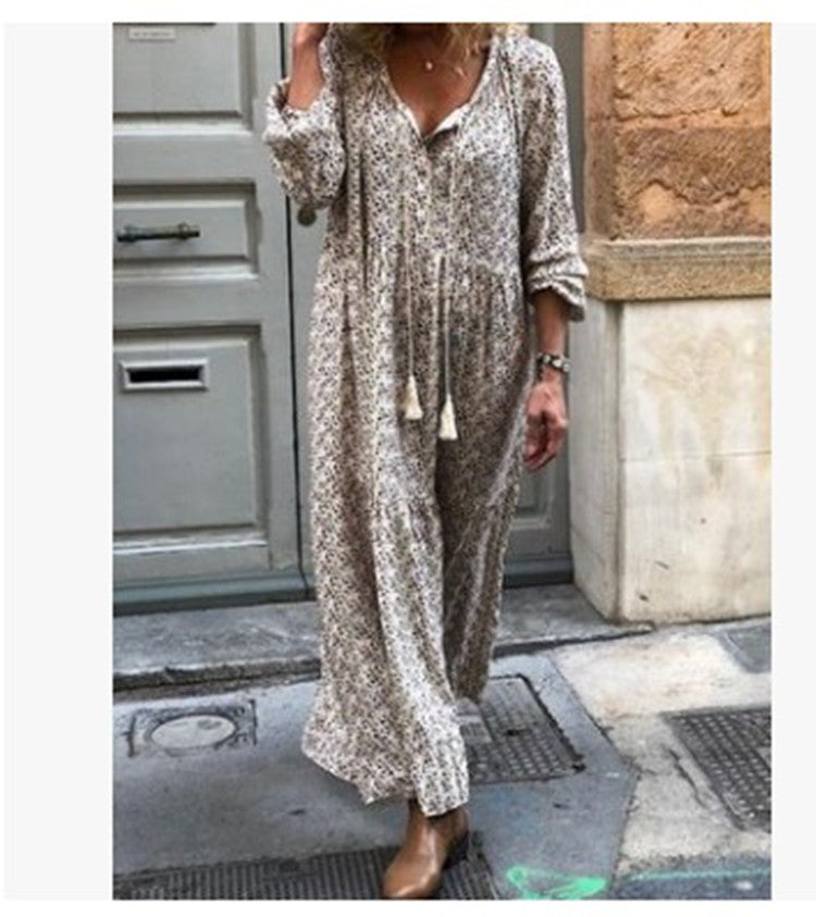 V-neck print maxi dress - [[{"value":"{{ Babyvera Babyvera  }}"}]]