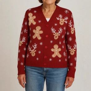 Womens Printed Drop-Shoulder Cardigan Sweater - [[{"value":"{{ Babyvera Babyvera  }}"}]]