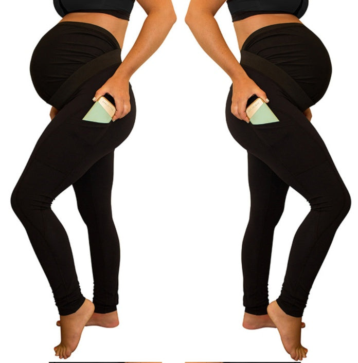 pure color panel long and high waist side pocket Maternity Pants - [[{"value":"{{ Babyvera Babyvera  }}"}]]